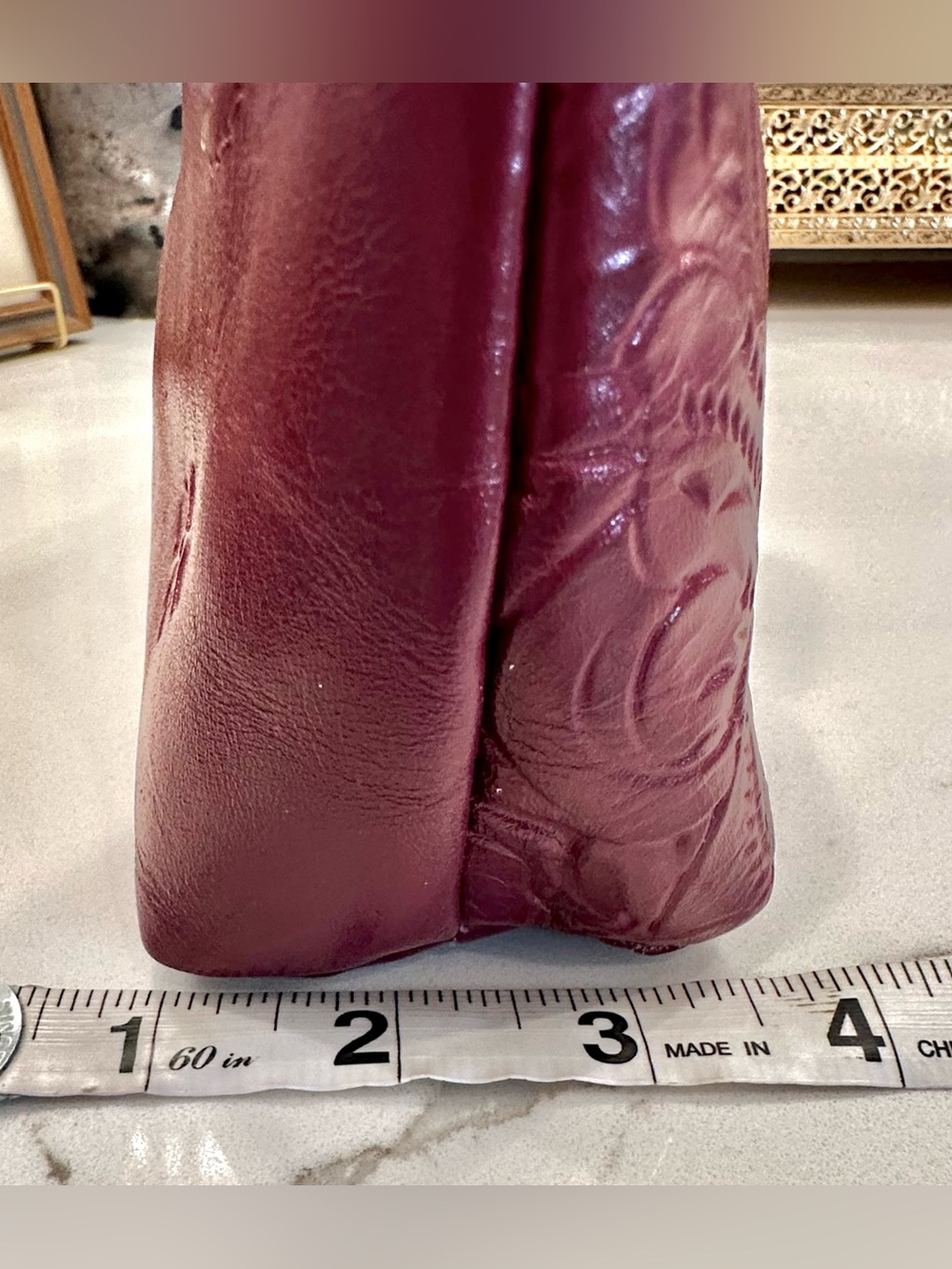 Patricia Nash Tooled Floral Motif Magenta Leather Wristlet/Clutch Purse - EUC - Picture 17 of 17